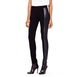 Club Monaco Rochelle Black Faux Leather Panel Pant